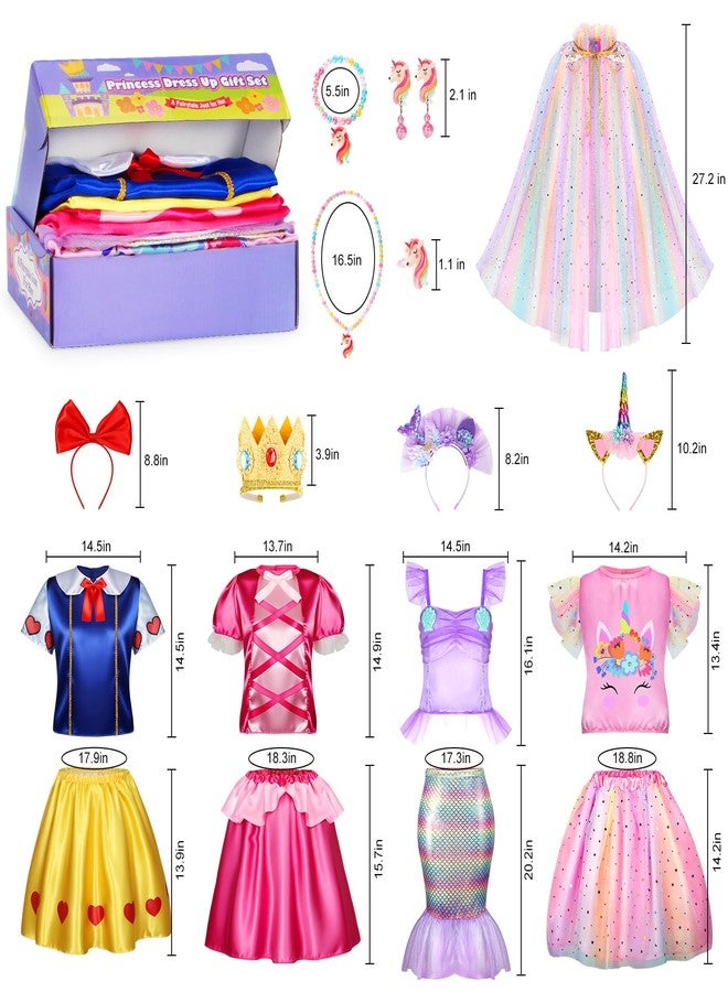 LIMIROLER 18 Pcs Princess Dress Up Clothes for Little Girls, Role Play Dress Up Princess Costume Gift Set, Princess Dress Up Toys for Toddler, Birthday Christmas Party Gifts for Girls Aged 3-6 Years Old - Image 2